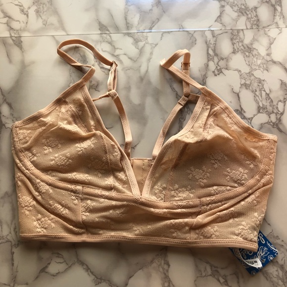 {Free People} lace/mesh nude bralette - Picture 4 of 7